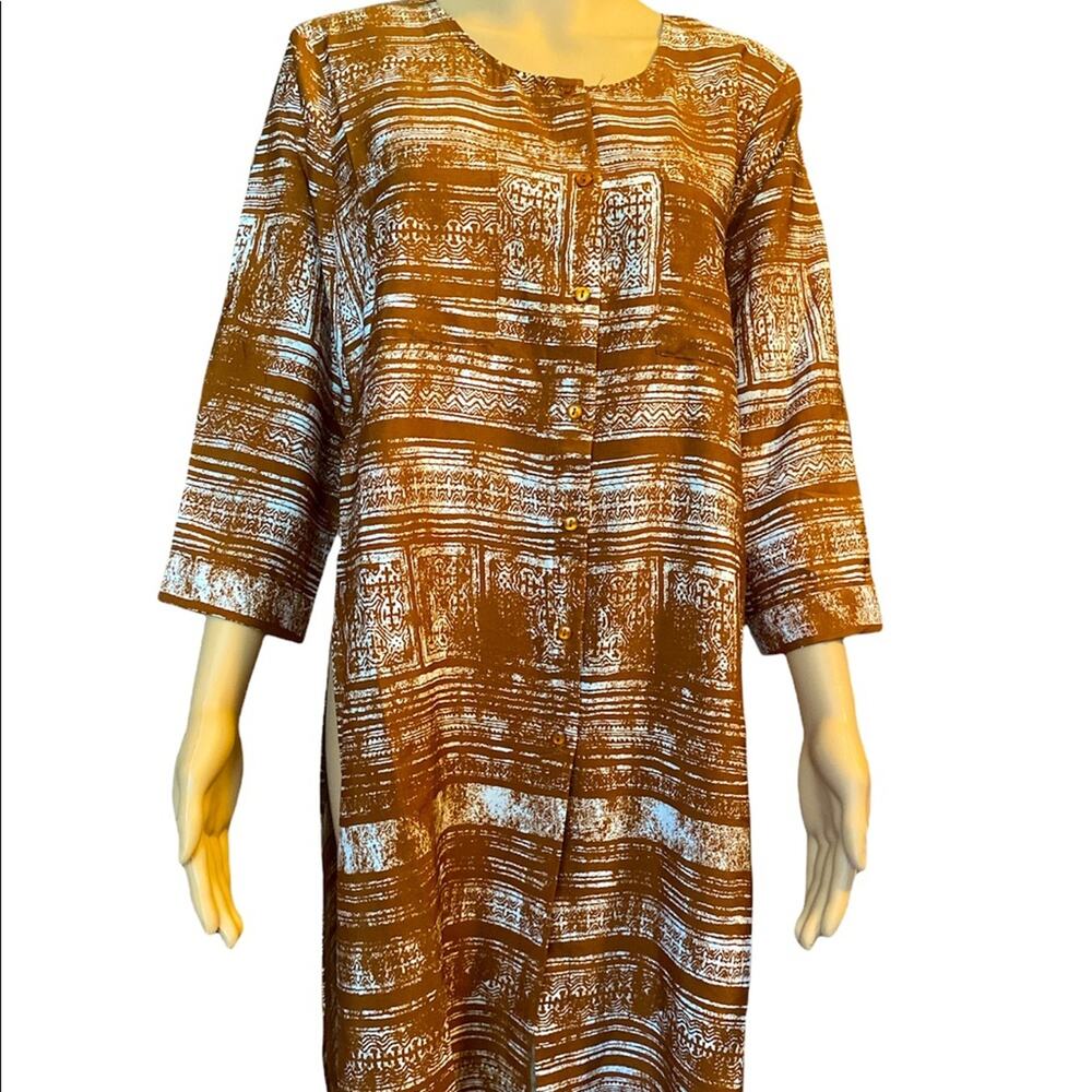 Antilia Femme Tunic Brown and White Size Medium